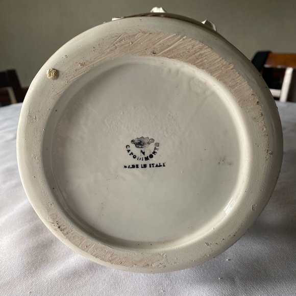 Beautiful Vintage Capodimonte Large Two Handled Italian Porcelain Vase Urn - Picture 8 of 10